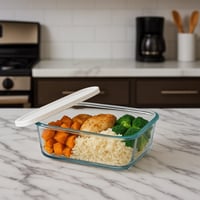 حافظة طعام زجاج بغطاء 1.8 لتر