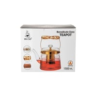 براد شاي زجاج شفاف مخطط 1.5 لتر