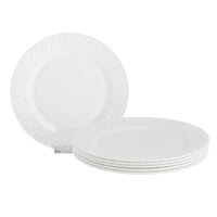 طقم صحون اكل مسطح اركوبال ابيض مدور مخطط 6 قطعة مق...