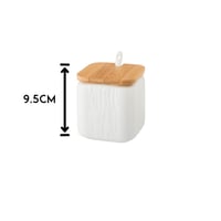 طقم علب سكر وشاي وبهارات مع ملاعق بورسلان ابيض بغط...