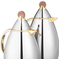 طقم ترامس شاي وقهوة 2 قطعة فضي لماع وذهبي من الداخ...