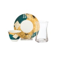 طقم فناجين شاي وقهوة 18 قطعة رسومات كلاسيكية