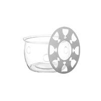 قاعدة براد ودلة زجاج مع غطاء معدن