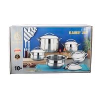 طقم قدور استيل تركي 18/10 , 10 قطعة