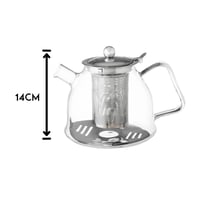 براد شاي زجاج مقاوم للحرارة 1000 مل بغطاء ومصفى مع...