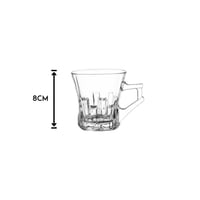 طقم اكواب شاي زجاج مخطط نافر 6 قطعة 160 مل