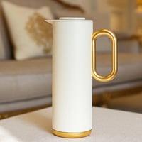 ترمس بروز ابيض وذهبي 1 لتر