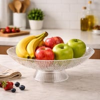 صحن حلاوة زجاج مثلج بقاعدة مقاس 24 سم