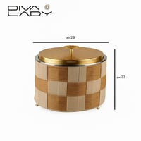 سخان طعام مدور معدن بديكور خيوط كاروهات بغطاء معدن...