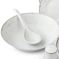 طقم عشاء بورسلان صيني بنقشات ناعمة 45 قطعة 6 اشخاص...