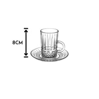 طقم فناجين شاي وقهوة زجاج محجر 36 قطعة 12 شخص