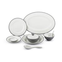 طقم عشاء ميلامين فاخر رصاصي 40 قطعة ( 6 اشخاص )