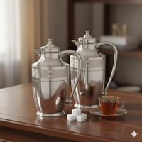 السيف طقم ترامس عبق شاي وقهوة نيكل سادة 2 قطعة