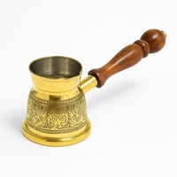 جزوة قهوة نحاس هندي ذهبي مقاس 7 ( فنجان واحد )