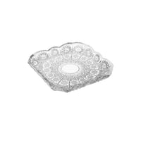 صحن تقديم الحلويات زجاج مزخرف مربع مقاس 17*17 سم 1...