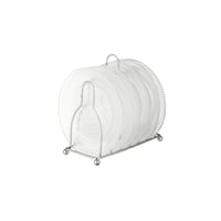 طقم صحون حلا زجاج 6 قطعة مع استاند معدن فضي مقاس 1...