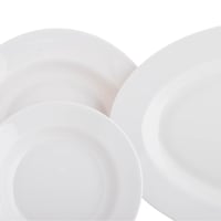 طقم عشاء ميلامين فاخر ابيض سادة 40 قطعة ( 6 اشخاص...