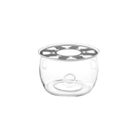 قاعدة براد ودلة زجاج مع غطاء معدن