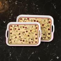 طقم صواني ميلامين مستطيل 2 قطعة ورد جوري