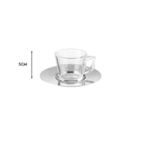 طقم فناجين اسبريسو مع صحن معدن 12 قطعة ( 75 مل )