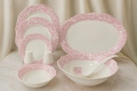 طقم سفرة بورسلان دانتيل107 قطعة