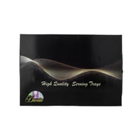 طقم صواني روشن معدن بيضاوي مزخرف ذهبي 3 قطعة