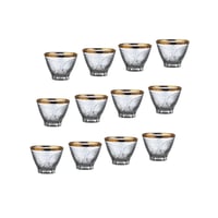 فناجين قهوة سعودي زجاج ذهبي 12 قطعة محجر