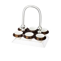 شيالة فناجين قهوة اكريلك شفاف وبني