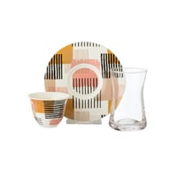 طقم فناجين شاي وقهوة 18 قطعة رسومات كلاسيكية