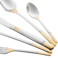 شنطة ملاعق خدمة ستيل وذهبي 72 قطعة