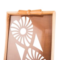 طقم صواني خشب 2 قطعة يد فيونكه ارضية مزخرفة مع طبق...