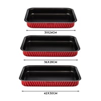 طقم صواني فرن مستطيل نيوفلون 3 قطع بطبقة عازلة للإ...