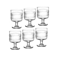 طقم كاسات عصير زجاج منقوش 6 قطعة 245 مل