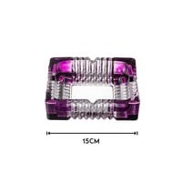 طفاية زجاج مخطط مربع لون موف مقاس 15 سم