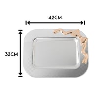 صينية تقديم معدن فضي ذهبي مفرد من مجموعة الفيونكة