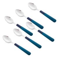 طقم ملاعق خدمة استيل 24 قطعة يد بلاستيك ( 6 اشخاص...