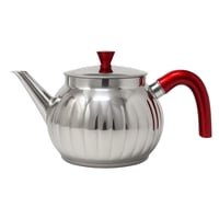 براد شاي مفرد تركي استيل مخطط بيد احمر سعة 2.20 مل