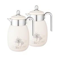 طقم ترامس لوفر 2 قطعة ابيض وفضي مطفي ( سعة 1 لتر )...