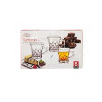 طقم اكواب شاي زجاج مخطط نافر 6 قطعة 160 مل