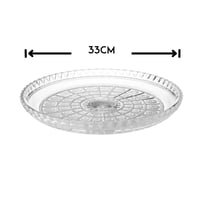 صحن تقديم الحلويات زجاج مدور مزخرف 32 سم