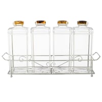 طقم علب بهارات اكريلك شفاف 1 قطعة مع استاند