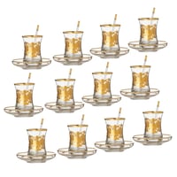 طقم كريستال تركي 75 قطعة ذهبي