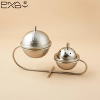 طقم مبخرة وعلبة عود معدن فضي مطفي من ديفاليدي مقاس...