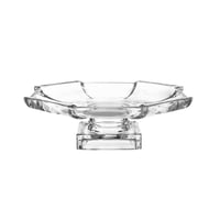 صحن تقديم زجاج مدور محجر بقاعدة 29*10 سم