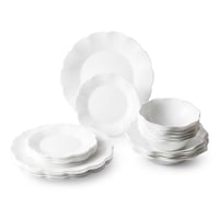 طقم عشاء اركوبال ابيض ناصع وردة 24 قطعة 6 اشخاص