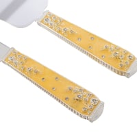 جاروف مع سكين لتقطيع الكيك فضي