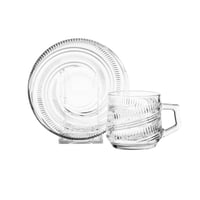 طقم فناجين شاي زجاج مزخرف 12 قطعة 6 اشخاص ( 150 مل...