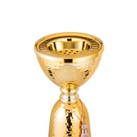 مبخرة معدن ذهبي لماع منقوش الهمر