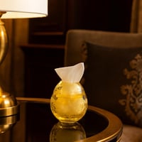 حامل مناديل كريستال تركي لون اصفر شفاف