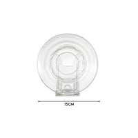 طقم صحون حلا زجاج 6 قطعة مع استاند معدن ذهبي مقاس...